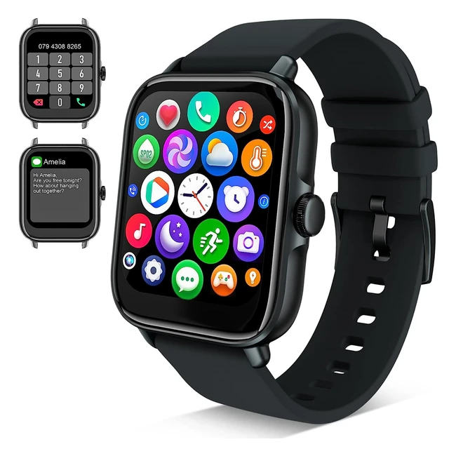 Reloj Inteligente Llamadas Whatsapp 17 Smartwatch Pulsera Actividad IP67 Negro