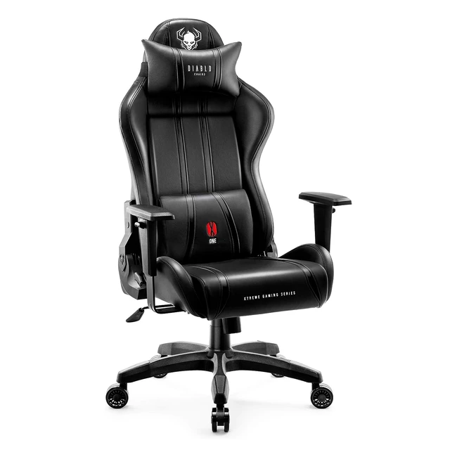 Diablo Xone 20 Gaming Chair - Ergonomisches Design - Verstellbare Armlehnen - Nacken- und Lendenkissen