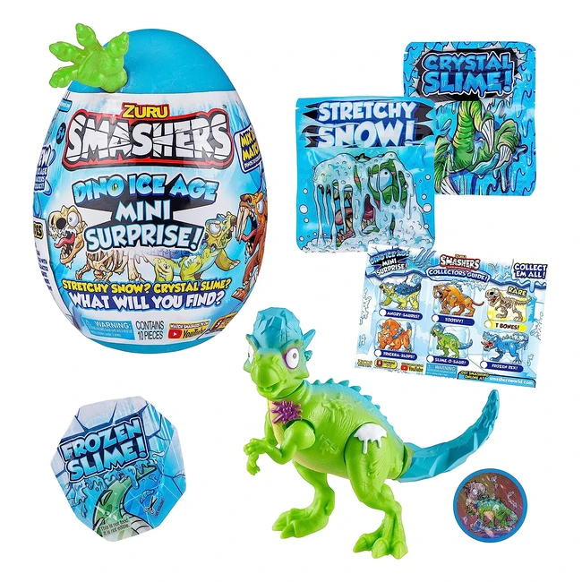 Smashers Dino Ice Age Surprise Egg - Mini Pachycephalosaurs Egg with Surprises - Build, Battle, and Collect by Zuru