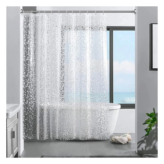 Ecooe Duschvorhang 3D Steinmuster transparent 100 EVA wasserdicht Anti-Schimmel