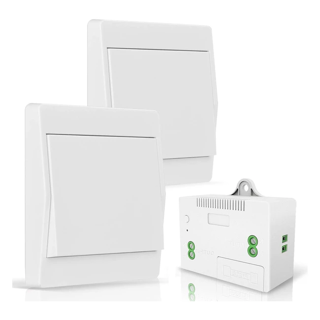 Nashone Wireless Schalter Licht Set - Batterieloser Wand Schalter, 200m Reichweite im Freien, 50m Reichweite im Innenbereich, 1100W, für Lampen und elektrische Geräte