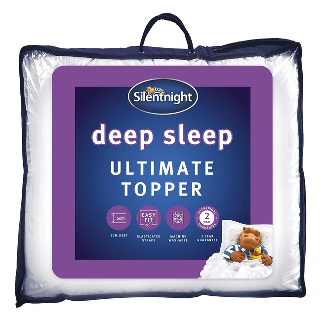 Silentnight Ultimate Deep Sleep Single Mattress Topper - Extra Thick Luxury Enhancer Pad - Easy Fit Straps - 190 x 90cm