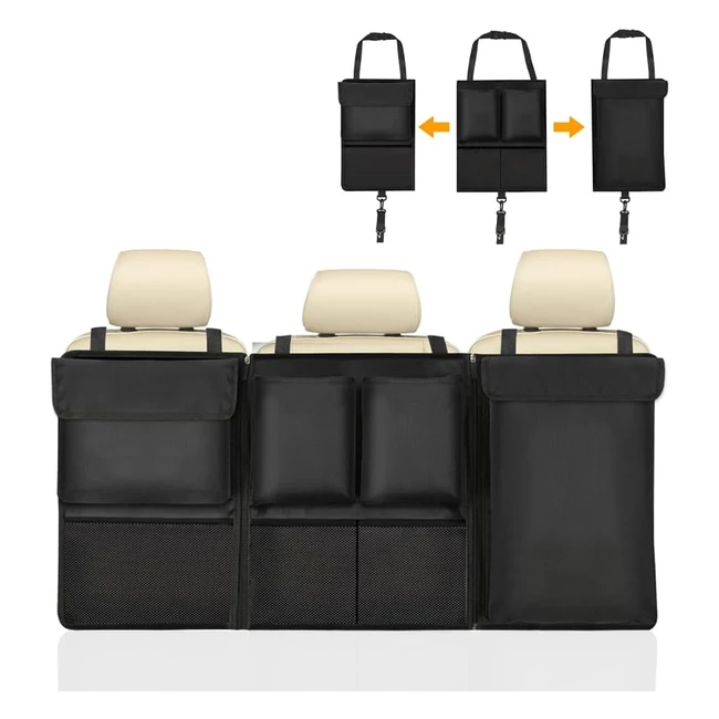 Organizador Maletero Coche URAQT 89 46 cm - Protector de Asiento y Bolsas de Mal