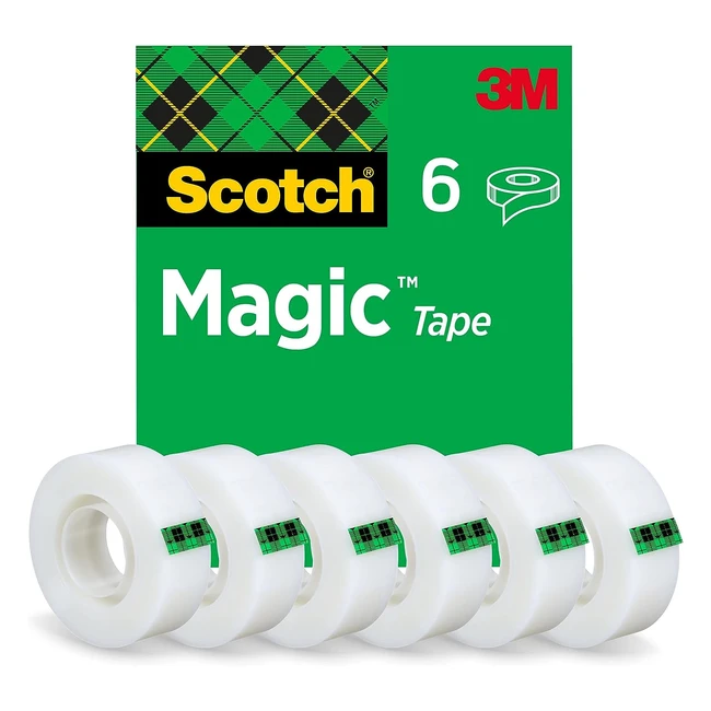 Scotch Magic Invisible Tape - 6 Rolls 19mm x 33m - General Purpose Sticky Tape
