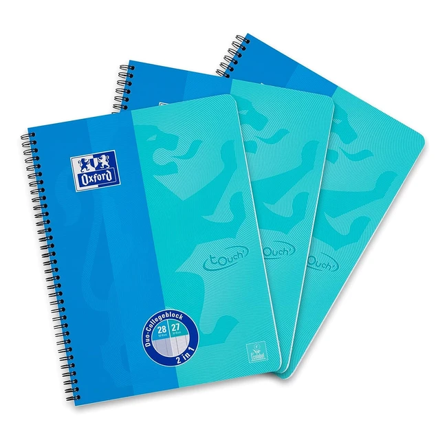 Oxford Collegeblock Touch Writing Pad Mint 3 - 400086492 - Extrastrong Quality Lever Mechanism