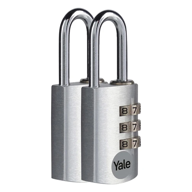 Yale Lucchetto Alluminio Combinazione YE3CB201211BK Nero 20mm Arco Acciaio 3 Cif