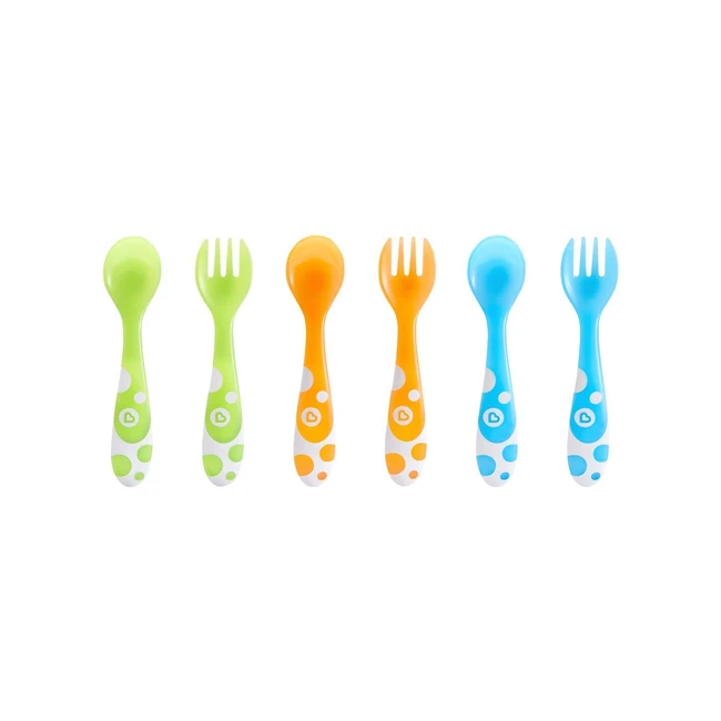 Munchkin bunte Kleinkindgabeln  Lffel 6er Pack - Leichtes Scooping  sicher
