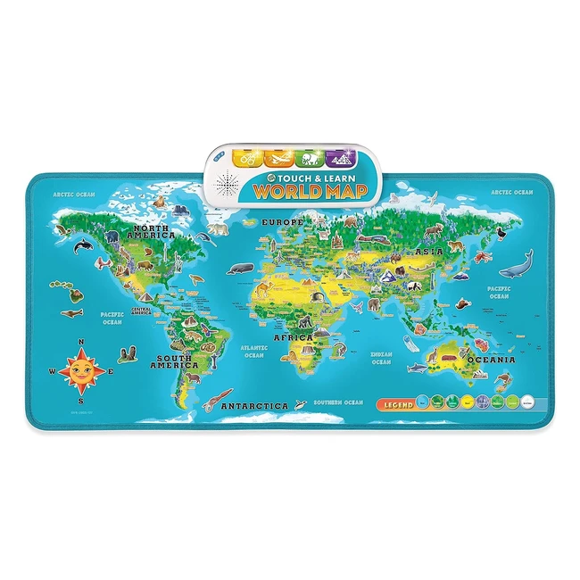 LeapFrog Touch & Learn World Map - Educational Interactive Learning Map for Kids - Suitable for Boys & Girls 4 Years - Amazon Exclusive