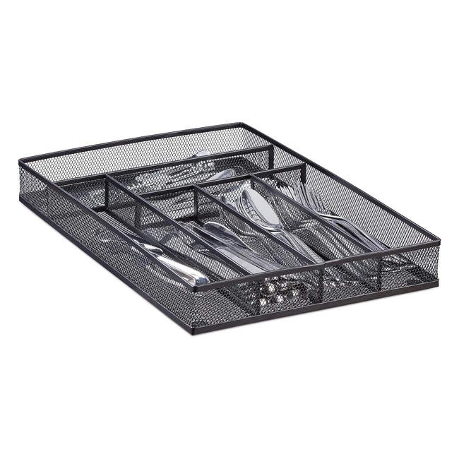 Bandeja Cubiertos Cajn Grande - Metal Negro - 51x286x406 cm - Organizador Cube