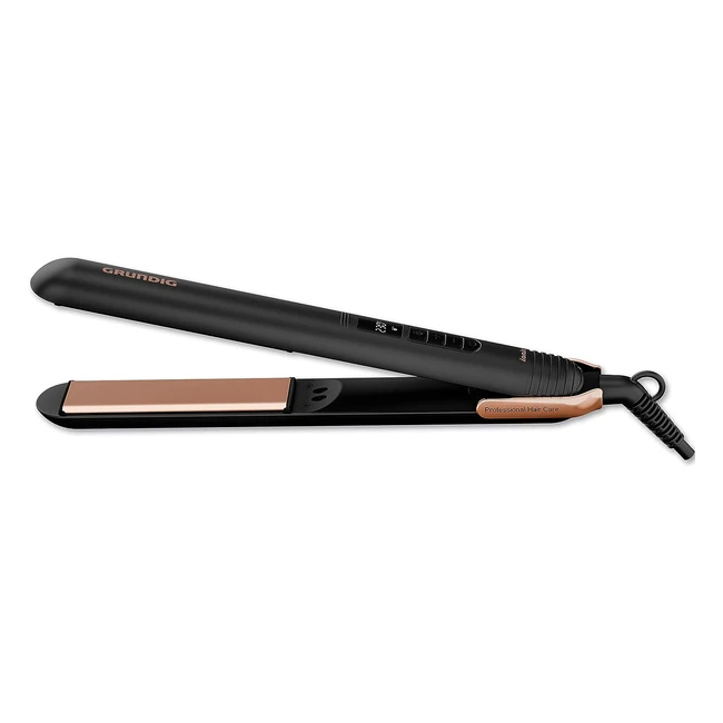 Grundig Ionic Naturashine Hair Straighteners HS7030 - Lightweight Black/Copper Design - 6 Adjustable Temperature Settings