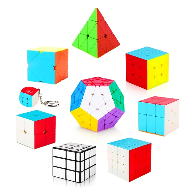 Juego de 9 Cubos Mgicos Velocidad Pyraminx Megaminx 2x2 3x3 4x4 Espejo Skewb F