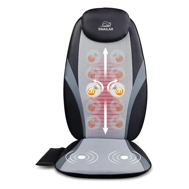 Snailax Shiatsu-Massagegerät mit Heizung, Gel-Massageknoten, tief knetendes Massagekissen für Zuhause, Büro und Stuhl