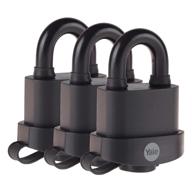 Candado Yale Y220B de Alta Seguridad - Resistente a la Intemperie - Negro - 51mm