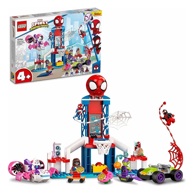 LEGO 10784 Marvel Spidey & seine Superfreunde Spidermans Hauptquartier Spielzeug ab 4 Jahren mit Miles Morales