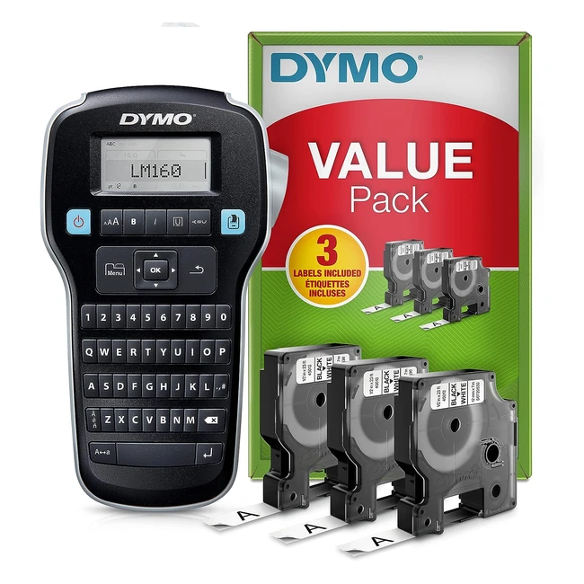 DYMO LabelManager 160 Label Maker Starter Kit - Ideal for Office or Home - QWERTY Keyboard
