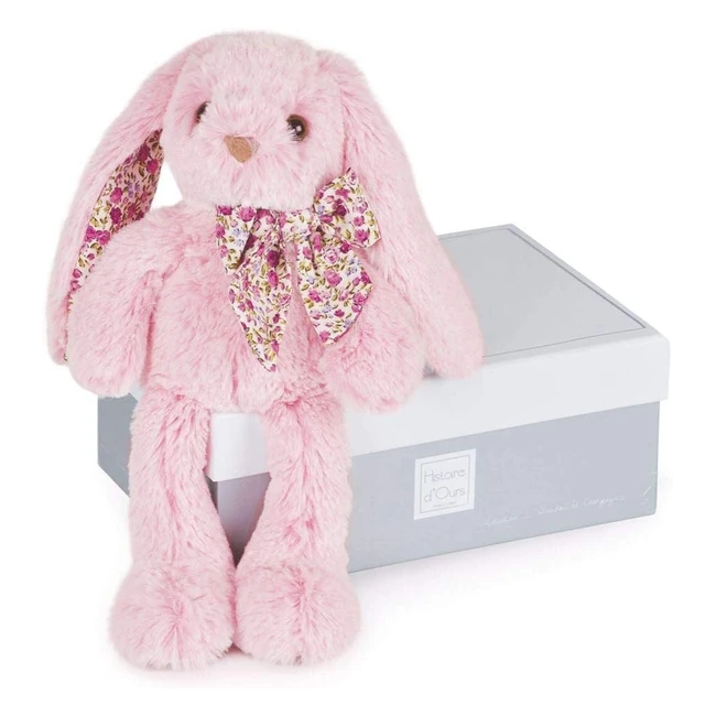 Peluche Lapin Rose Histoire d'Ours - Taille 25 cm - Douce et Mignonne