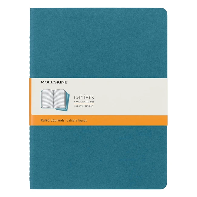 Moleskine Cahier Journal Set - Brisk Blue Extra Large 120 Pages