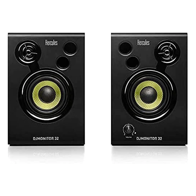 Enceintes de monitoring actives Hercules DJMonitor 32 - 15W RMS - Tweeter décalé - Effet stéréo - Guide acoustique optimisé