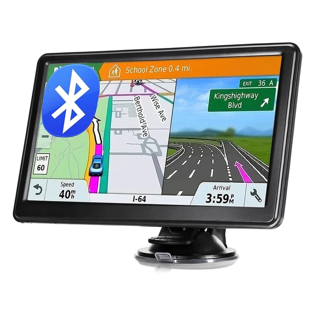 Navigatore satellitare Bluetooth per auto e camion, aggiornamento gratuito mappe EU 2023, avvisi autovelox