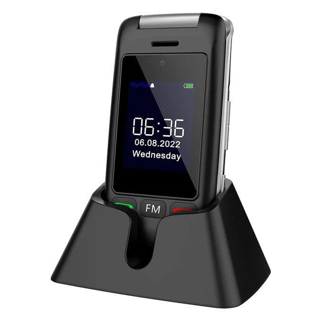 Artfone C10 Noir - Tlphone Portable avec Station de Charge - Gros Boutons - 