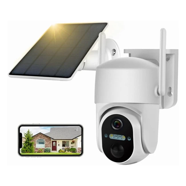 Cámara Vigilancia Wifi Solar 360 Exterior | Sin Cables | Visión Nocturna | Audio Bidireccional