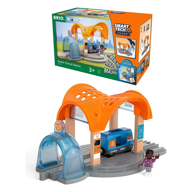 Brio World Smart Tech Sound Action Tunnel Train Station - Age 3+ - Gifts for Children