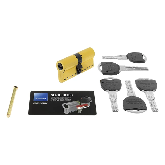 Cilindro de alta seguridad TK100, tesa Assa Abloy, ref. TK153545L, 35x45mm, llave leva larga