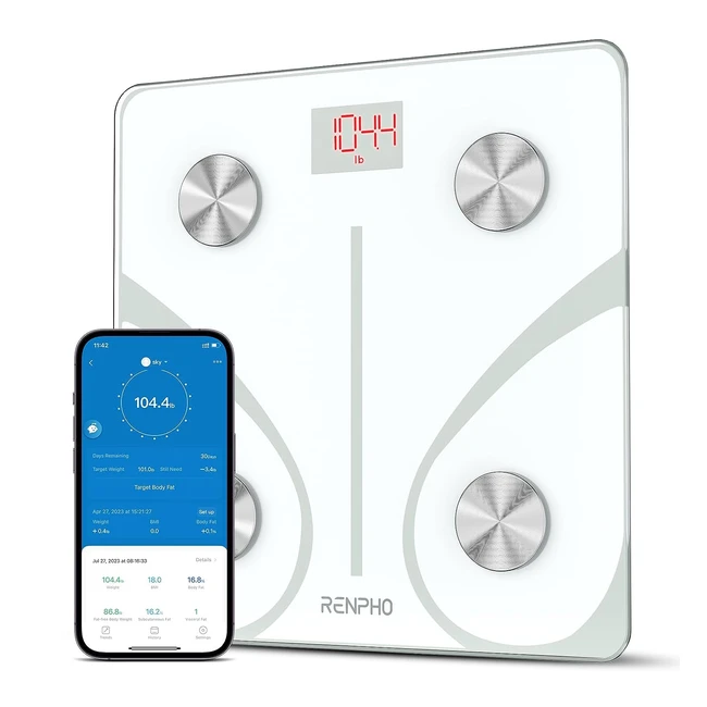 RENPHO Körperanalysewaage mit App | Bluetooth | BMI | Muskelmasse | Protein | BMR