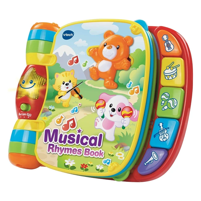 VTech Baby Musical Rhymes Book | 2 Modes of Play | Sensory Toy for Language Skills | Ages 3 Months+