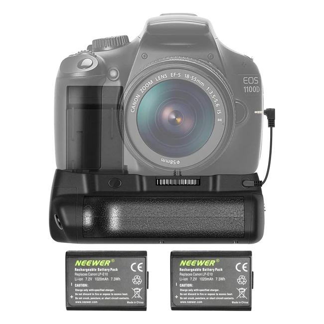 Battery Grip Verticale Neewer con 2 Batterie Sostitutive LPE10 per Canon EOS 110
