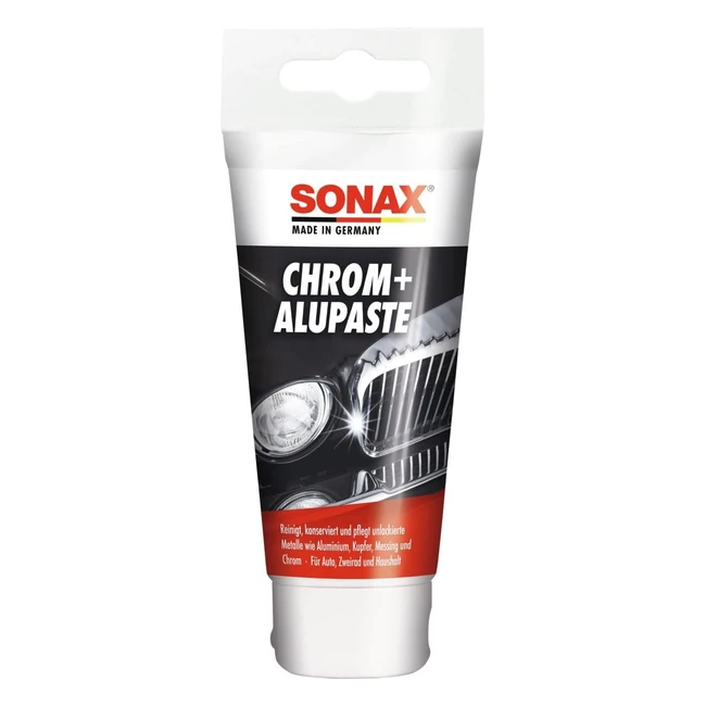 SONAX 1837577 Chromaluminiumpaste Schwarz - Rostentfernung, Glanzwiederherstellung - 75 ml Tube