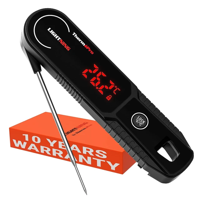 ThermoPro Lightning One-Second Instant Read Meat Thermometer | Waterproof Cooking Thermometer