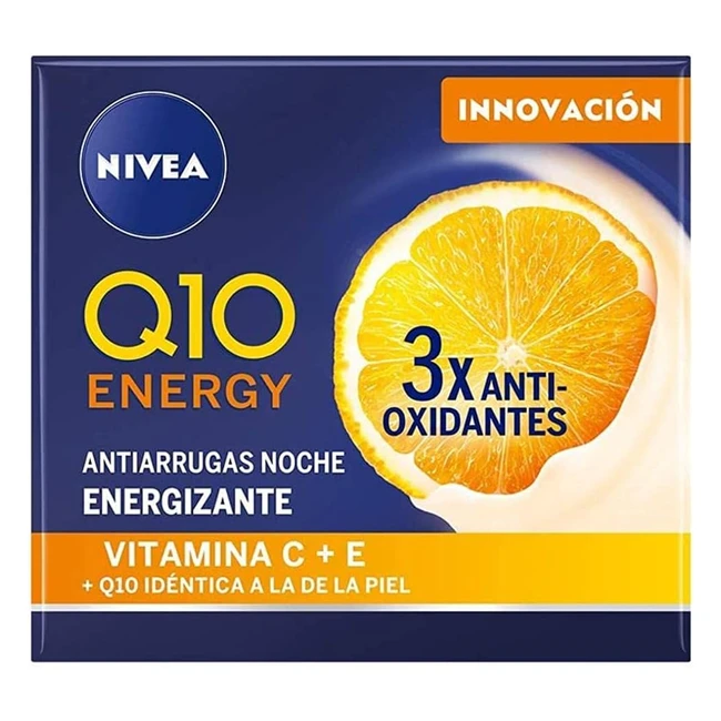 NIVEA Q10 Energy Crema de Noche Antiarrugas 50ml - ¡Piel radiante y saludable en 8h!