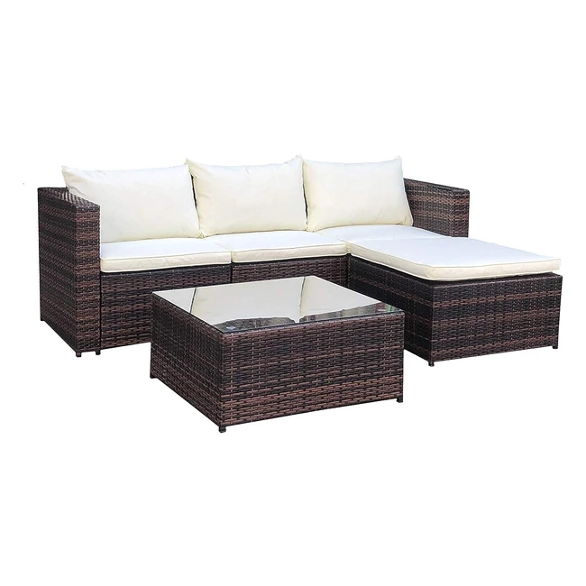 Evre Outdoor Rattan Garden Furniture Set - Malaga Brown - Sturdy Frames Comfy 