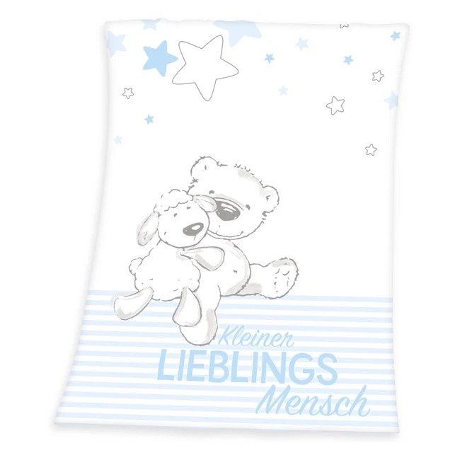 Couverture polaire en microfibre Baby Best Lieblingsmensch 75x100cm - Bleu