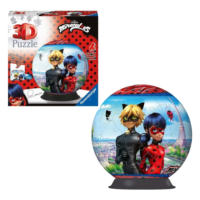 Ravensburger Miraculous Tales of Ladybug Cat Noir 3D Puzzle - 72 Pieces