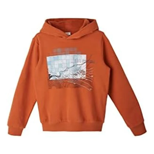 s.Oliver Jungen Sweatshirt Orange, Modell 2118996, mit Kapuze, 75% Baumwolle 25% Polyester