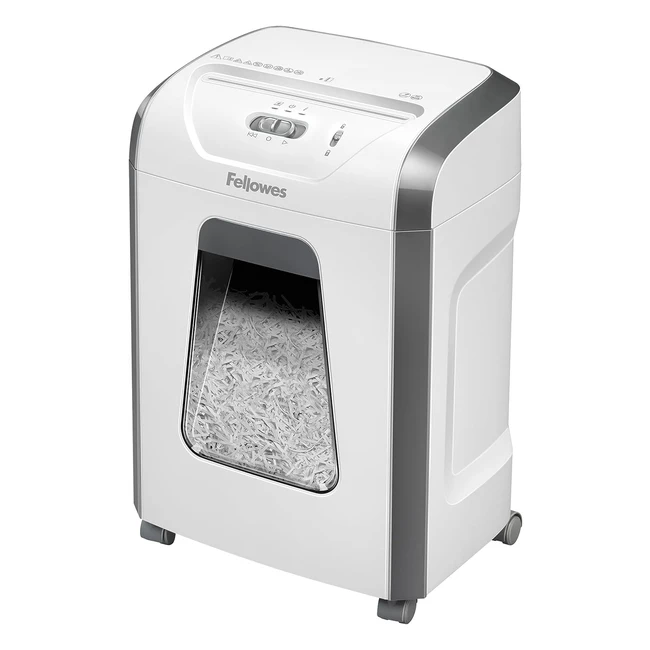 Fellowes Paper Shredder for Home Office Use - High Security Cross Cut - 12 Sheet Capacity - 19L Pullout Bin - White