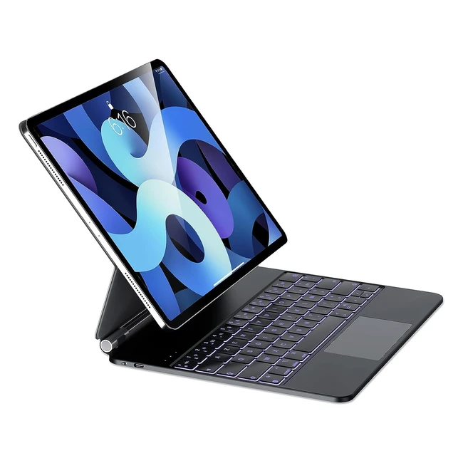 Hou iPad Air 5ème 4ème Génération - Étui Clavier pour iPad Pro 11 pouces - Gentrackpad Multitouch - Magicstand Keyboard Case - Azerty Noir
