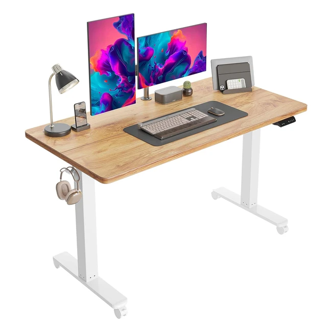 Bureau Debout Électrique 140x60 cm - Ergonomique et Réglable en Hauteur - Cubicubi