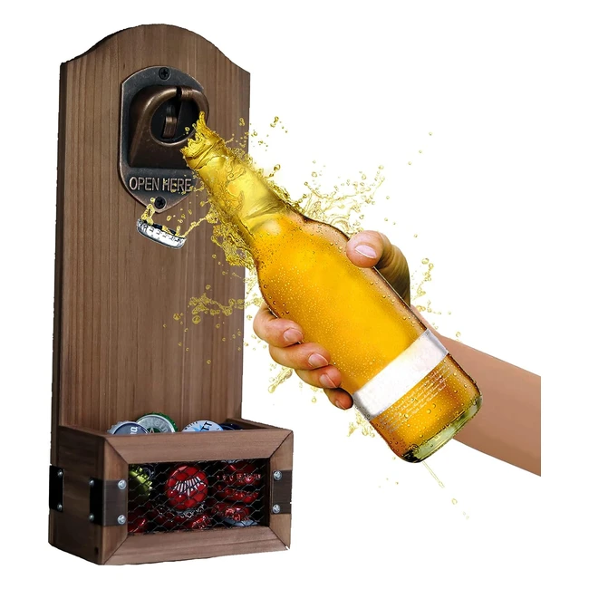 Abridor de cerveza de pared Zonsuse - Abrebotellas con tapón de botella - Regalo original para hombres y mujeres