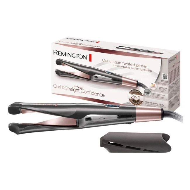 Remington Glätteisen & Lockenstab 2in1 Multistyler Upgrade - Curved Stylingplatten für glattes Haar, Locken & Wellen - S6606B