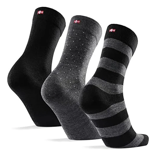 Calcetines de Lana Merino Transpirables - Danish Endurance - Pack de 3 - Talla 39-42
