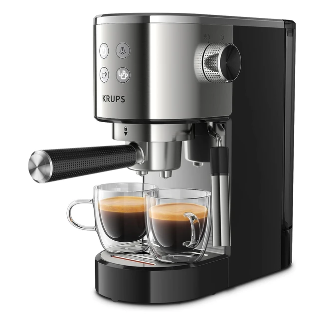 Machine Expresso Krups Inox 1L - Compacte 2 Tasses Buse Vapeur - Rf EXP442C