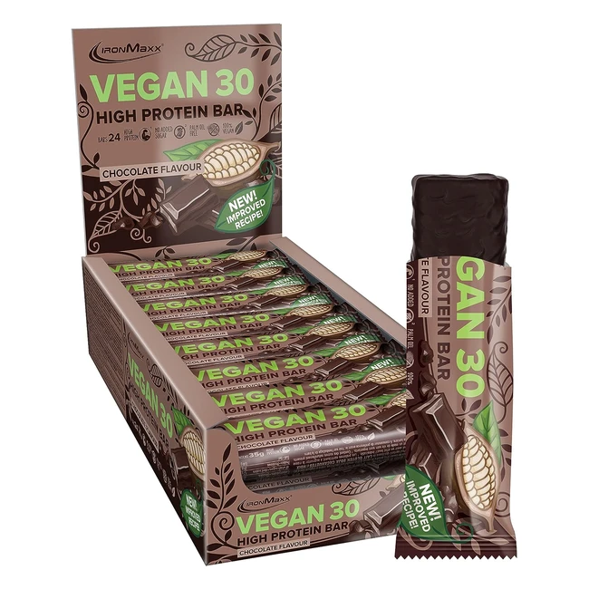 Ironmaxx Vegan 30 Protein Riegel Schokoladen Geschmack 24 x 35 g Packung