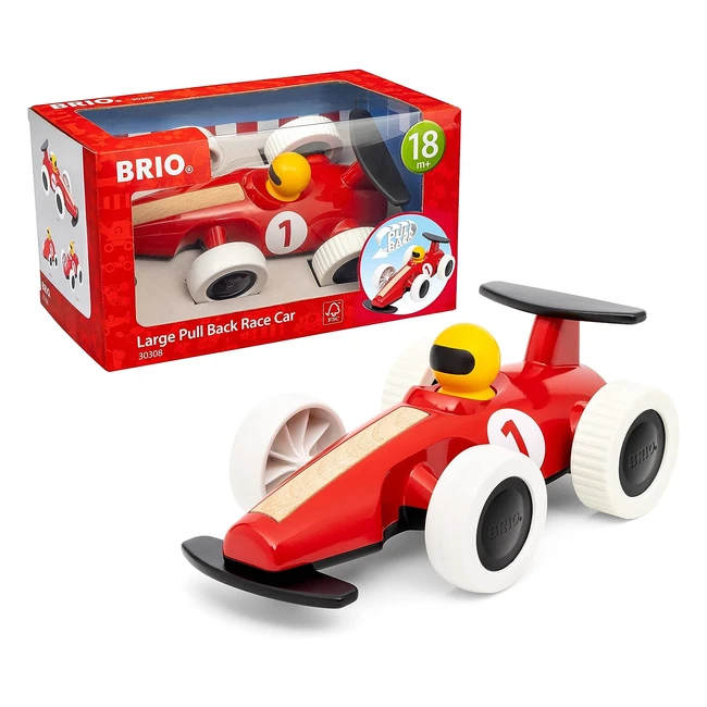 Brio Infant Toddler Large Pull Back F1 Vehicle Race Car | Age 18 Months+ | Toddler Toys Formula 1