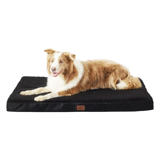 Bedsure Extra Large Dog Bed - Memory Foam Orthopedic Pillow - Washable - Black