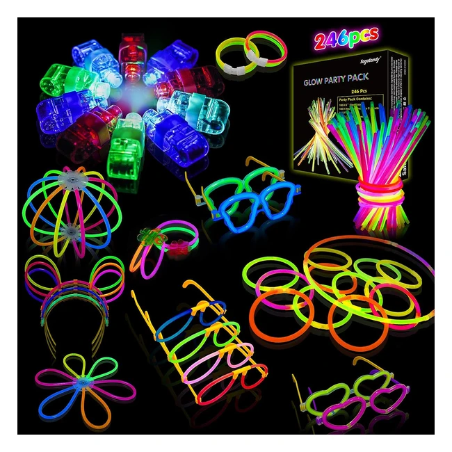 Segotendy Pulseras Luminosas Fluorescentes 246pcs - Fiesta Neon