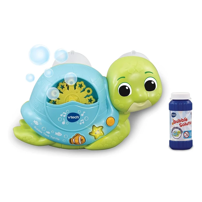 VTech Bubble Time Turtle Bath Toy for 1 Year Olds - Sensory Bathtub Bubble Maker with Lights & Music