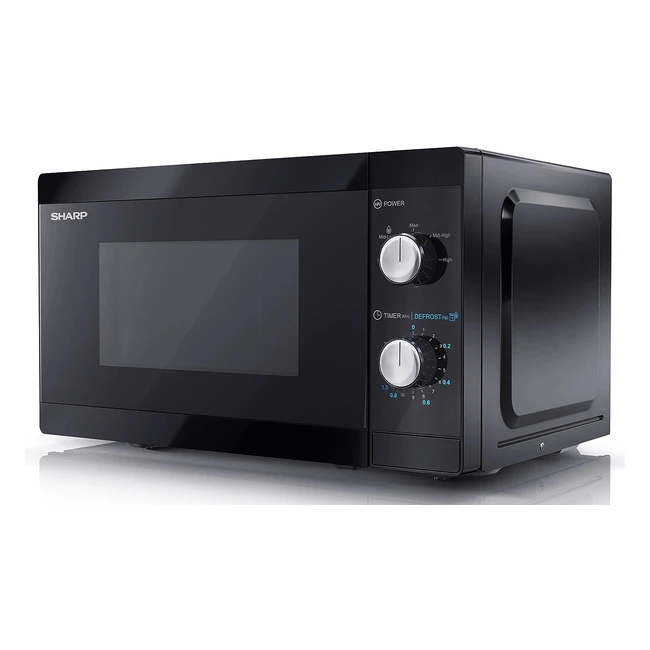 Sharp YCMS01UB Compact 20L 800W Microwave - 5 Power Levels, Defrost Function, LED Cavity Light
